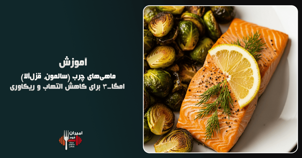 ماهی‌های چرب (سالمون، قزل‌آلا) امگا-۳ برای کاهش التهاب و ریکاوری آموزش
