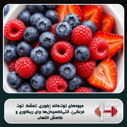 میوه‌های توت مانند (بلوبری، تمشک، توت فرنگی): آنتی‌اکسیدان‌ها برای ریکاوری و کاهش التهاب